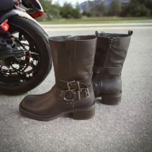 Calzaro Botas Y Botines Mujer | Botas Bajas Y Botines | Bota Motera Coralina Negro