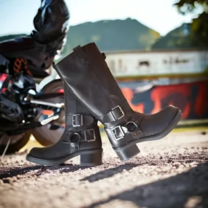 Calzaro Botas Y Botines Mujer | Botas Bajas Y Botines | Bota Motera Cristela Negro