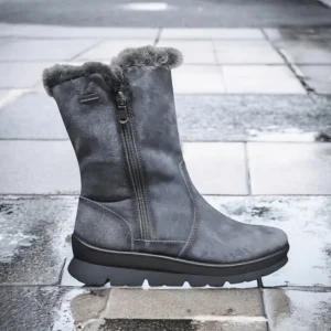Calzaro Casual | Botas De Pelo | Bota Mujer Pelo Serraje Grafito Membrana Impermeable 9072 Water Proof