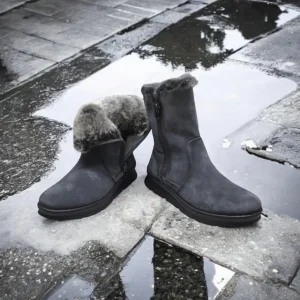 Calzaro Casual | Botas De Pelo | Bota Mujer Pelo Serraje Grafito Membrana Impermeable 9072 Water Proof