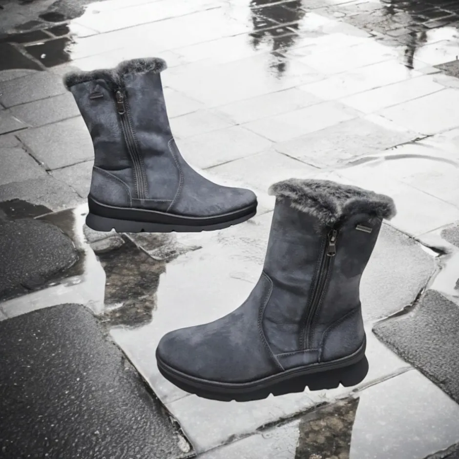 bota_mujer_pelo_serraje_g_3.webp Calzaro Casual | Botas De Pelo | Bota Mujer Pelo Serraje Grafito Membrana Impermeable 9072 Water Proof