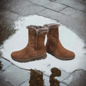 Calzaro Casual | Botas De Pelo | Bota Mujer Pelo Serraje Tabaco Membrana Impermeable 9072 Water Proof
