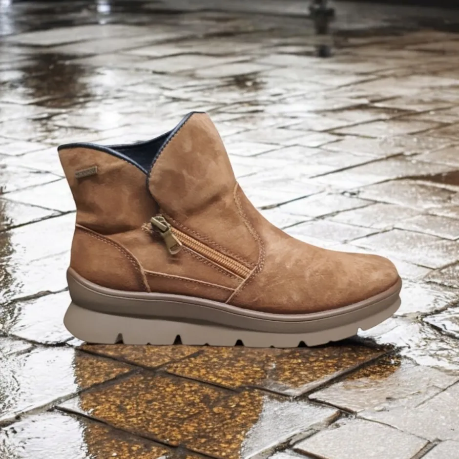 bota_mujer_serraje_tabaco_1.webp Calzaro Casual | Botas Y Botines Mujer | Bota Mujer Serraje Tabaco Membrana Impermeable 9073 Water Proof