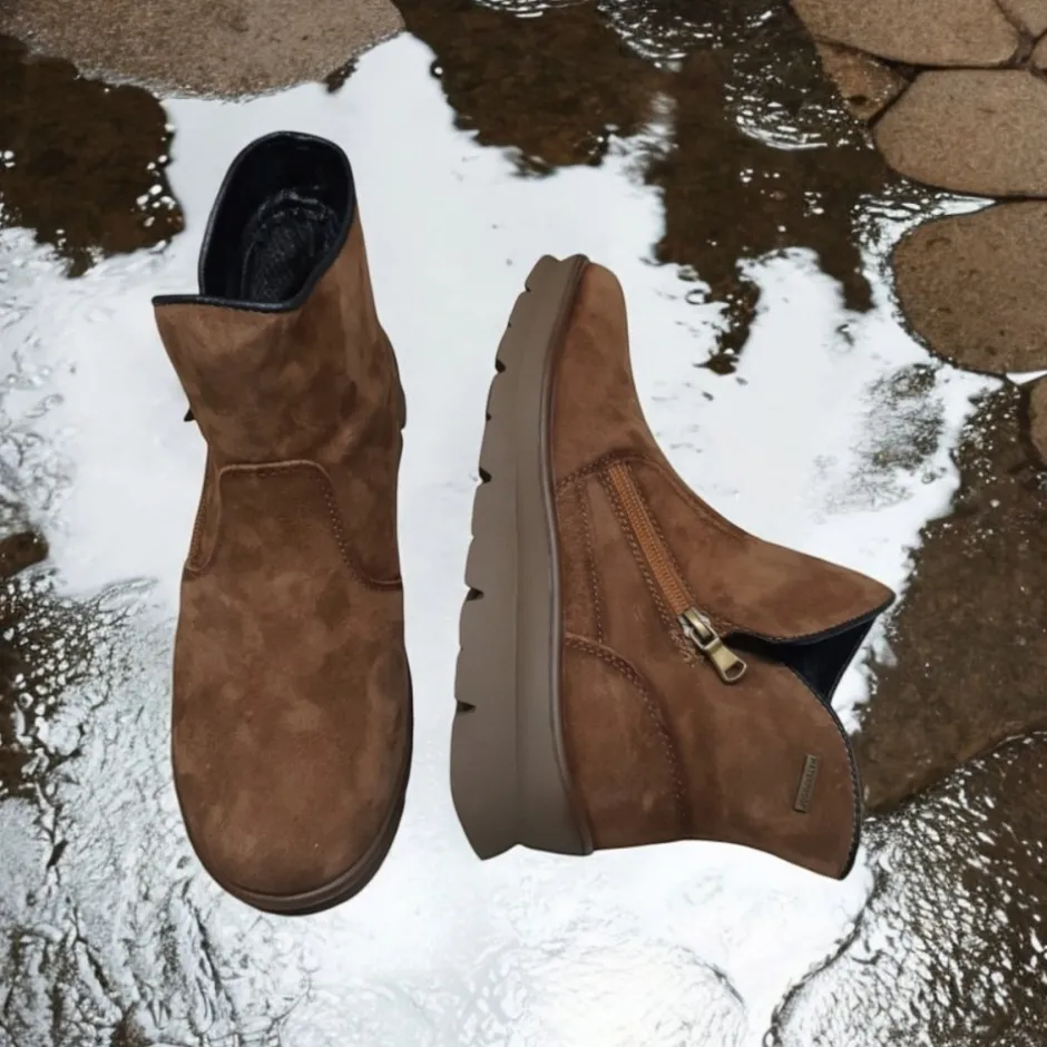 bota_mujer_serraje_tabaco_2.webp Calzaro Casual | Botas Y Botines Mujer | Bota Mujer Serraje Tabaco Membrana Impermeable 9073 Water Proof