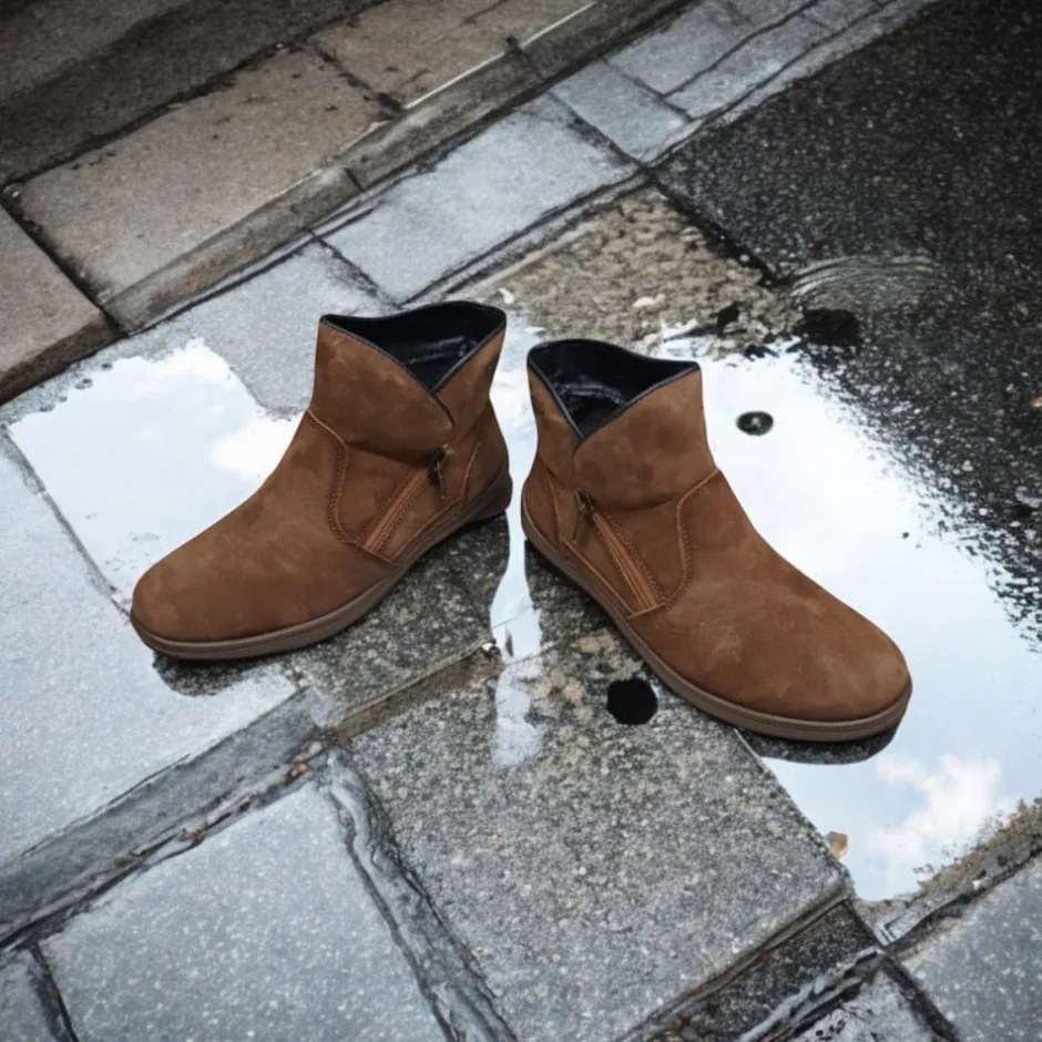 bota_mujer_serraje_tabaco_4.webp Calzaro Casual | Botas Y Botines Mujer | Bota Mujer Serraje Tabaco Membrana Impermeable 9073 Water Proof