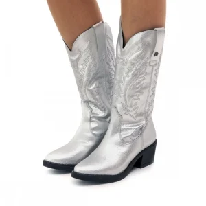 Calzaro Botas Cowboy | Botas Cowboy | Botas Camperas de Tacón 58964 Teo Plata