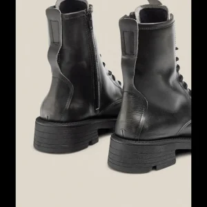 Calzaro Botas Bajas Y Botines | Botin Militar Plano Elze 003 Gris Plomo.