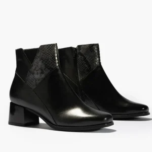 Calzaro Botas Y Botines Mujer | Botines 1683 con Tacón Medio Lucido/Zimba Negro