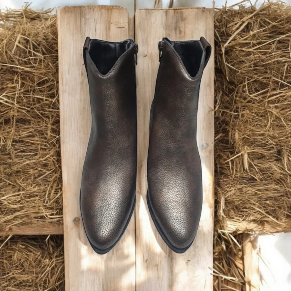 botn__napa_bronce_metal_4.webp Calzaro Botas Cowboy | Botas Y Botines Mujer | Botín 4011 Napa Bronce Metal.