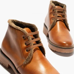 Calzaro Botas De Pelo | Botín 10085 Safari de Pelo para Mujer Color Cuero.