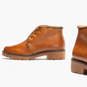 Calzaro Botas De Pelo | Botín 10085 Safari de Pelo para Mujer Color Cuero.