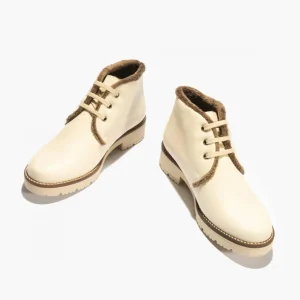 Calzaro Botas De Pelo | Botín 10085 Safari de Pelo para Mujer Color Crema Hielo