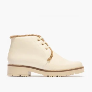 Calzaro Botas De Pelo | Botín 10085 Safari de Pelo para Mujer Color Crema Hielo