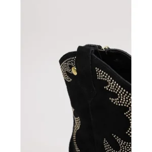 Calzaro Botas Cowboy | Botín 23873 Serraje Negro Strass