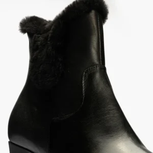 Calzaro Botas De Pelo | Botín alto tacón 3315 negro con detalle pelo