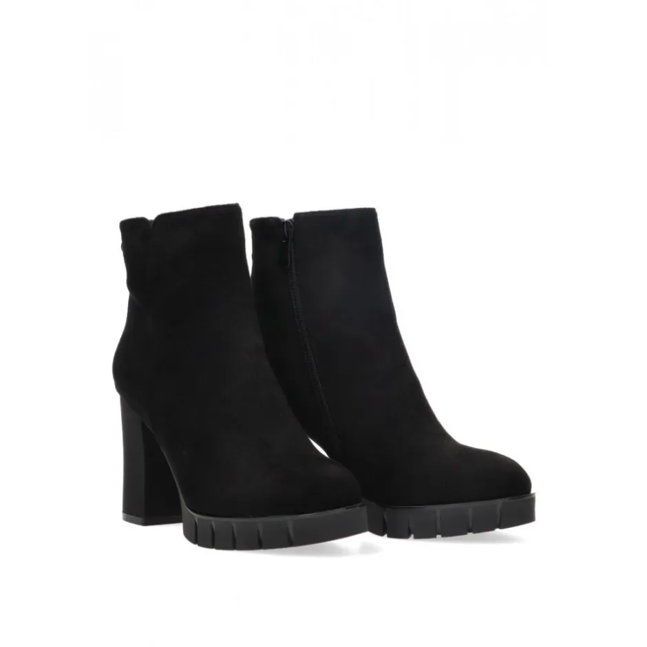 botn_arreglado_tacon_alto_1.webp Calzaro Botas Y Botines Mujer | Botas Bajas Y Botines | Botín Arreglado Tacon Alto Liverpool 31921 Antelina Negro.
