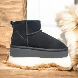 Calzaro Casual | Botas De Pelo | Botín Corto Pelo Mores Serraje Negro Tipo Australiano.