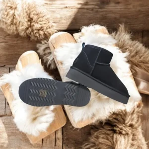 Calzaro Casual | Botas De Pelo | Botín Corto Pelo Mores Serraje Negro Tipo Australiano.