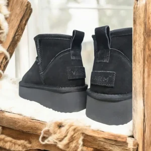 Calzaro Casual | Botas De Pelo | Botín Corto Pelo Mores Serraje Negro Tipo Australiano.