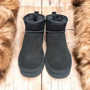 Calzaro Casual | Botas De Pelo | Botín Corto Pelo Mores Serraje Negro Tipo Australiano.