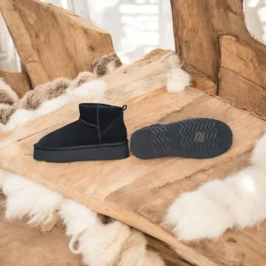 Calzaro Casual | Botas De Pelo | Botín Corto Pelo Mores Serraje Negro Tipo Australiano.