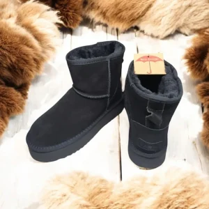 Calzaro Casual | Botas De Pelo | Botín Corto Pelo Mores Serraje Negro Tipo Australiano.