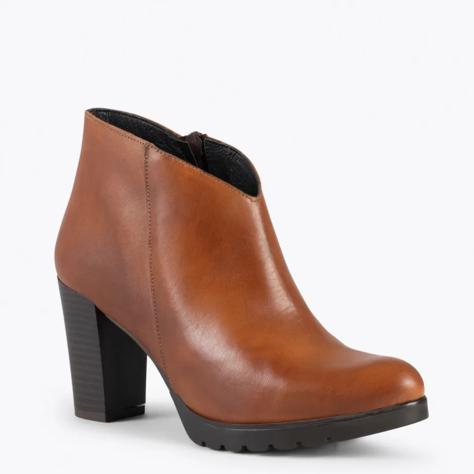 botn_cremallera__marrn_br_1.webp Calzaro Botas Bajas Y Botines | Botín Cremallera 22609 Marrón Brandy