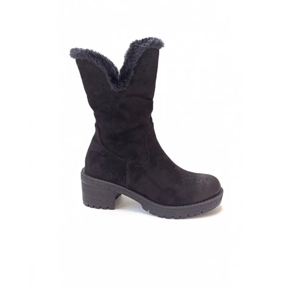 botn_cremallera__negro_8-1.webp Calzaro Botas De Pelo | Botín Cremallera 2217 Negro