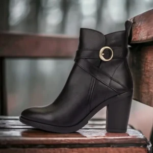 Calzaro Botas Y Botines Mujer | Botas Bajas Y Botines | Botín de Tacón Tours 006 Negro