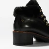 Calzaro Botas De Pelo | Botas Bajas Y Botines | Botín Napa 2522 Argollas con Detalle Pelo en Negro