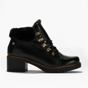 Calzaro Botas De Pelo | Botas Bajas Y Botines | Botín Napa 2522 Argollas con Detalle Pelo en Negro