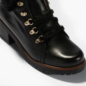 Calzaro Botas De Pelo | Botas Bajas Y Botines | Botín Napa 2522 Argollas con Detalle Pelo en Negro