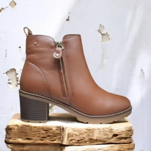 Calzaro Confort | Botas Y Botines Mujer | Botín Tacón Medio 4920 Cuero Cremallera Exterior