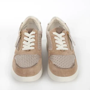 Calzaro Deportivas | Deportivo Cuña Cordones y Crem. Lateral Perforado 23388 Taupe