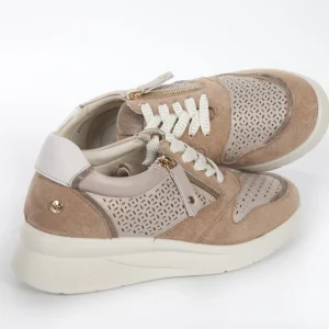 Calzaro Deportivas | Deportivo Cuña Cordones y Crem. Lateral Perforado 23388 Taupe