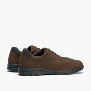 Calzaro Zapatos Con Cordones | Deportivo Hombre 4961 con Elásticos y Nobuck Marrón