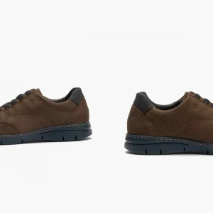 Calzaro Zapatos Con Cordones | Deportivo Hombre 4961 con Elásticos y Nobuck Marrón
