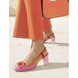Calzaro Zapatos De Tac贸n | Destalonado 232668 Australia Naranja Papaya Pink.