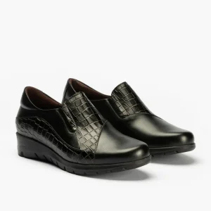 Calzaro Confort | Manoletina 2500 en Napa Combinada Negro