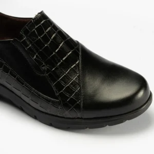 Calzaro Confort | Manoletina 2500 en Napa Combinada Negro