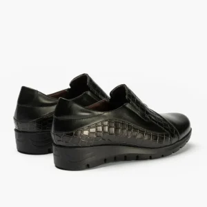 Calzaro Confort | Manoletina 2500 en Napa Combinada Negro