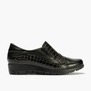 Calzaro Confort | Manoletina 2500 en Napa Combinada Negro