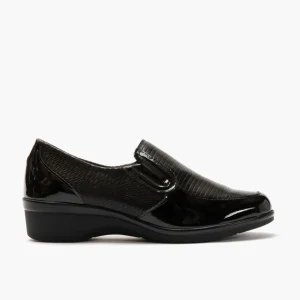 Calzaro Confort | Manoletina Clásica Combinada Con Charol 1014 Negro