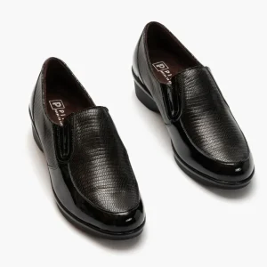 Calzaro Confort | Manoletina Clásica Combinada Con Charol 1014 Negro