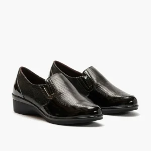 Calzaro Confort | Manoletina Clásica Combinada Con Charol 1014 Negro