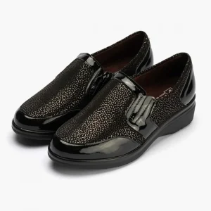 Calzaro Confort | Manoletina con lycra para mujer 10020 color negro