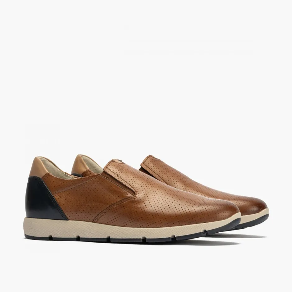 manoletinas_hombre__slip__0-1.webp Calzaro Mocasines | Manoletinas Hombre 4053 Slip on Piel Picaditos Marrón Claro Cuero