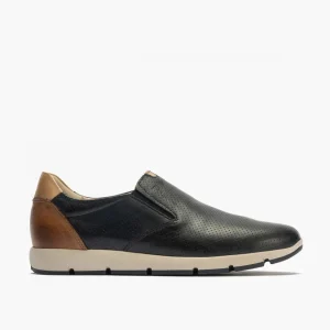 Calzaro Mocasines | Manoletinas Hombre 4053 Slip on Piel Picaditos Azul Marino