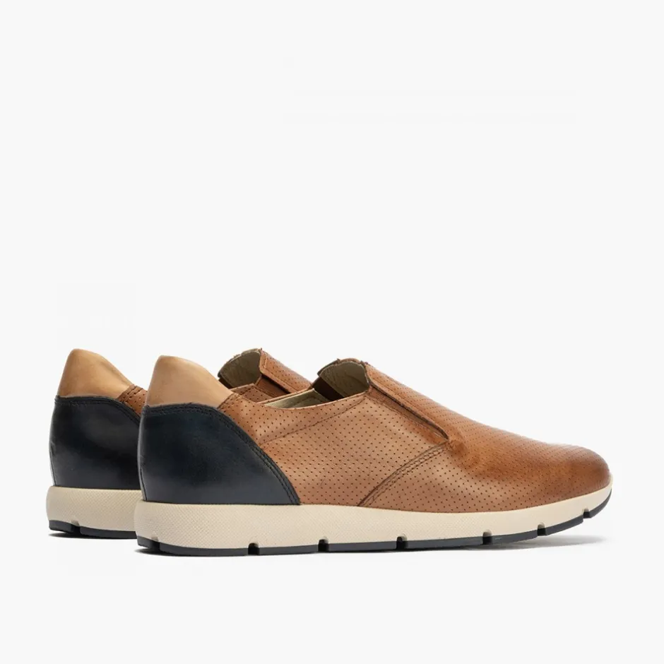 manoletinas_hombre__slip__2-1.webp Calzaro Mocasines | Manoletinas Hombre 4053 Slip on Piel Picaditos Marrón Claro Cuero