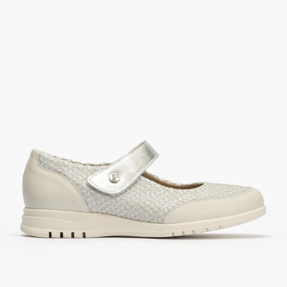 merceditas_de_mujer__en_t_1.webp Calzaro Mocasines | Merceditas de Mujer 2824 en Textil combinada con Velcro y Suela de Goma Crema